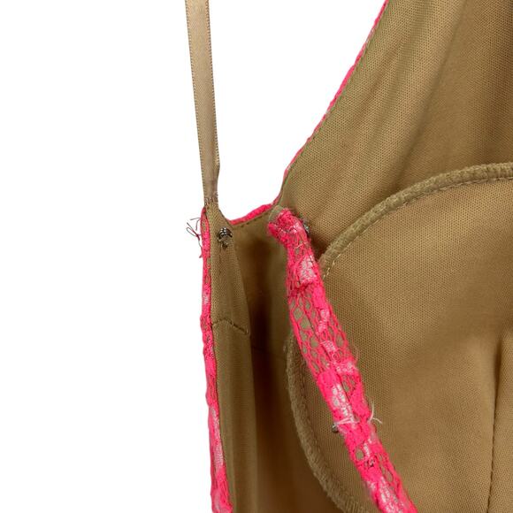 Jovani Pink Lace Halter Rhinestone Embellished Evening Gown 14 AS IS ALTERED - Picture 12 of 12